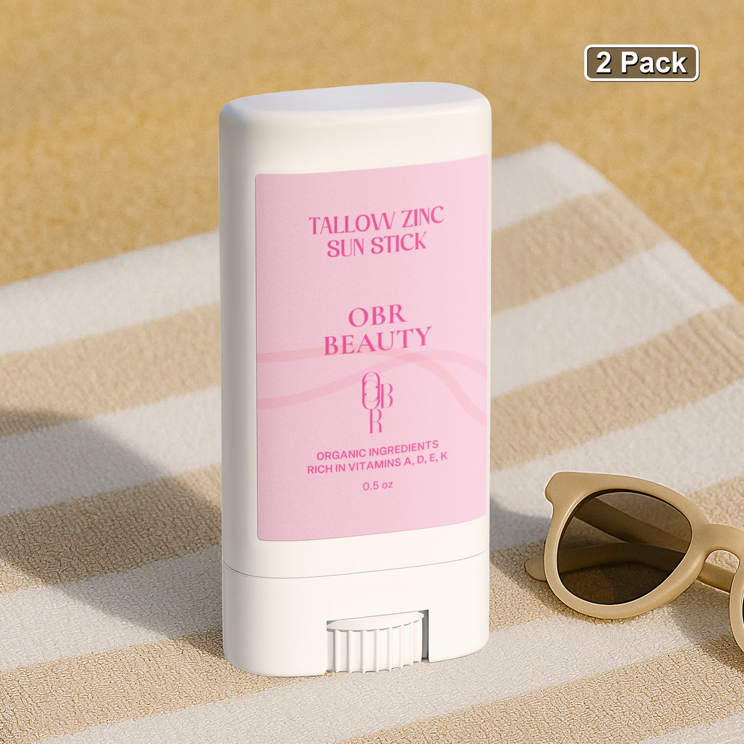 2 Pack Tallow Zinc Sun Stick